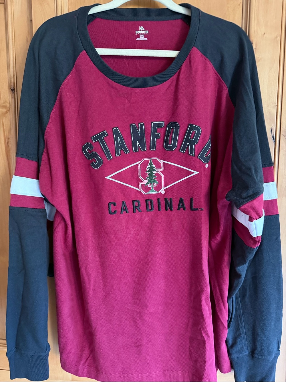 Knights Apparel Stanford Cardinal Long-Sleeve Raglan Shirt - Cardinal & Black